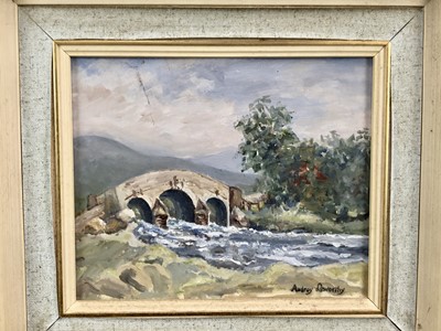 Lot 141 - Audrey Leworthy (Contemporary): oil on board, Dartmouth Bridge, 29x23.5cm