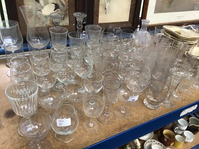 Lot 66 - Collection of 19th and 20th century glassware, including rummers, wine glasses, etc