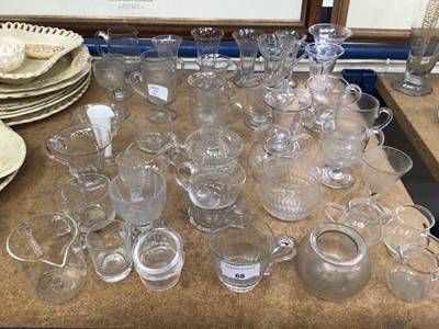 Lot 68 - Collection of 19th century glass custard cups, small jugs, etc