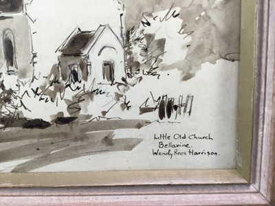 Lot 149 - Wendy Rees Harrison (20th century): watercolour, Little Old Church, Bellarine, 24x19cm