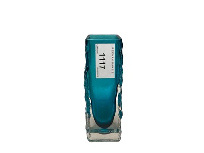 Lot 1117 - Whitefriars Kingfisher Blue coffin vase, Designed by Geoffrey Baxter