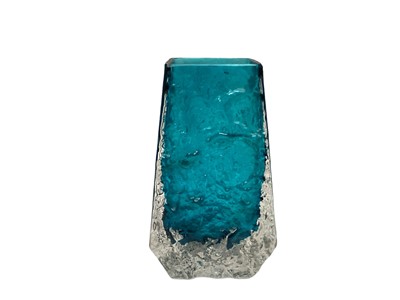 Lot 1117 - Whitefriars Kingfisher Blue coffin vase, Designed by Geoffrey Baxter