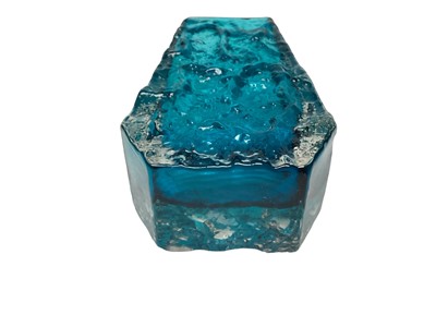 Lot 1117 - Whitefriars Kingfisher Blue coffin vase, Designed by Geoffrey Baxter