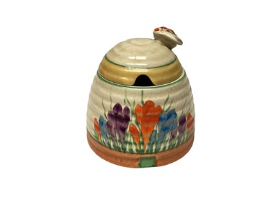 Lot 1120 - Clarice Cliff Crocus pattern honey pot