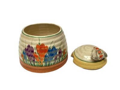 Lot 1120 - Clarice Cliff Crocus pattern honey pot