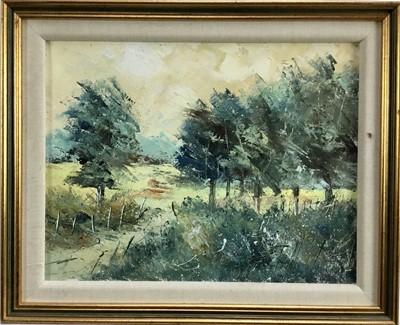 Lot 160 - French school, 20th century oil on canvas, woodland landscape, 33.5x26cm