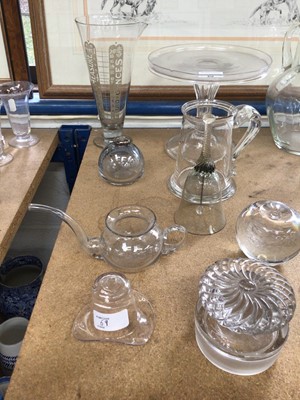 Lot 69 - A Georgian glass tazza, together with other antique and later glassware