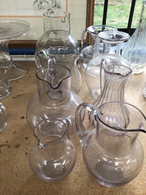 Lot 70 - Group of 8 mostly antique glass jugs