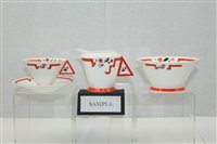 Lot 2182 - Art Deco Shelley Vogue teaware with orange...