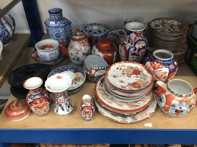 Lot 82 - Group of Oriental and other ceramics, including Japanese Imari vases, Kutani wares, etc