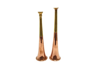 Lot 1226 - Two copper and brass hunting horns