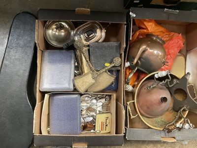 Lot 200 - Miscellaneous metalwares and sundries, including cased mandolin, stamps etc