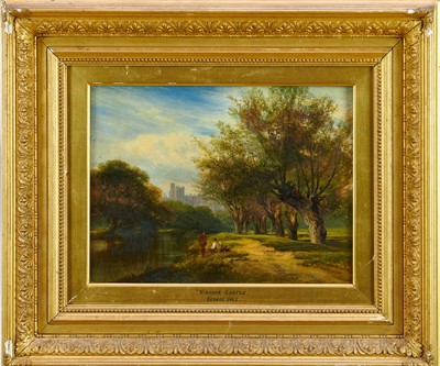 Lot 108 - George Cole (1810-1883) oil on board, Windsor Castle, 26cm x 35cm, in glazed gilt frame