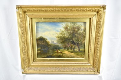 Lot 108 - George Cole (1810-1883) oil on board, Windsor Castle, 26cm x 35cm, in glazed gilt frame