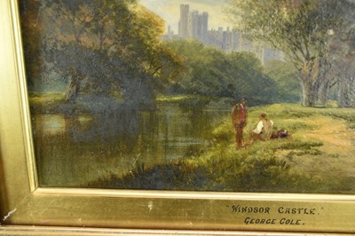 Lot 108 - George Cole (1810-1883) oil on board, Windsor Castle, 26cm x 35cm, in glazed gilt frame