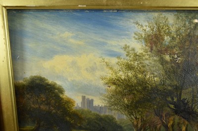 Lot 108 - George Cole (1810-1883) oil on board, Windsor Castle, 26cm x 35cm, in glazed gilt frame