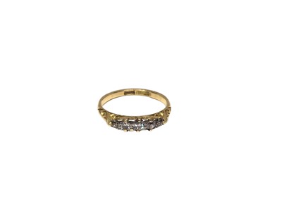 Lot 217 - 18ct gold diamond five stone ring in platinum setting, size L