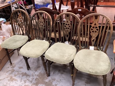 Lot 1339 - Six wheelback chairs and oak stool