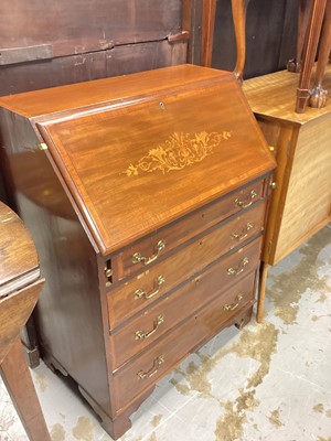 Lot 1269 - Edwardian bureau with marquetry inlaid sloping fall