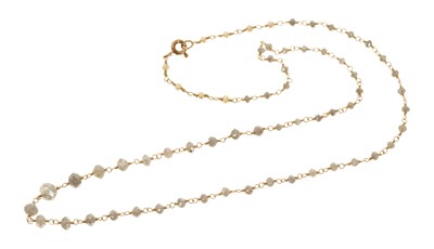 Lot 829 - Rough-cut diamond necklace