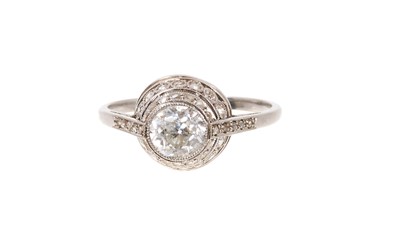 Lot 760 - Art Deco diamond single stone ring