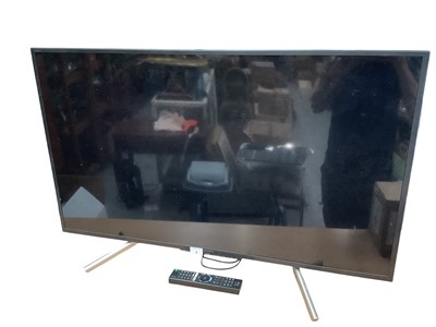 Lot 3 - 43" Sony Bravia smart TV with remote control together with Panasonic DVD Player