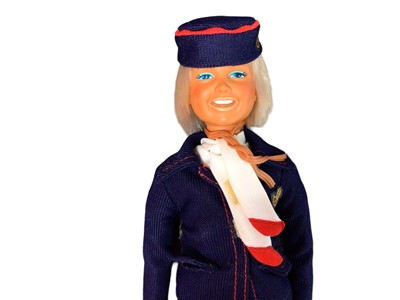 Lot 369 - Denys Fisher Dusty the British Airways jet-setting girl air stewardess, with paperwork, boxed (1)