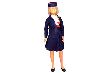 Lot 369 - Denys Fisher Dusty the British Airways jet-setting girl air stewardess, with paperwork, boxed (1)