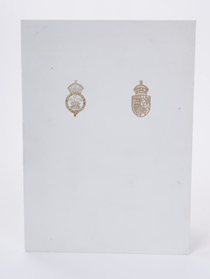 Lot 14 - T.R.H. The Prince and Princess of Wales, signed 1983 Christmas card, with twin gilt ciphers to cover, colour photograph of the happy couple at Balmoral with the infant Prince William on a swing