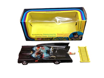 Lot 370 - Corgi Batman Vehicles including Batmobile No.267, Batcopter No.925, Batboat No.107 & Penguinmobile No.259, all boxed (4)