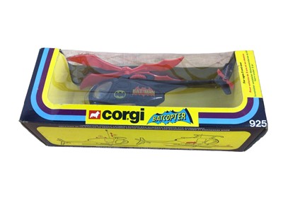 Lot 370 - Corgi Batman Vehicles including Batmobile No.267, Batcopter No.925, Batboat No.107 & Penguinmobile No.259, all boxed (4)