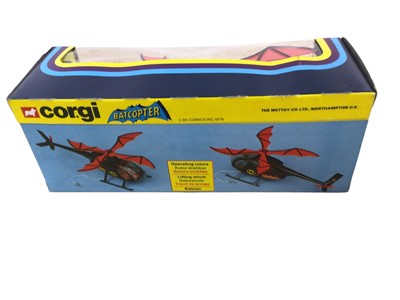 Lot 370 - Corgi Batman Vehicles including Batmobile No.267, Batcopter No.925, Batboat No.107 & Penguinmobile No.259, all boxed (4)