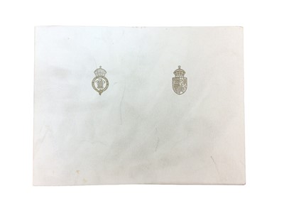 Lot 19 - T.R.H. The Prince and Princess of Wales, signed 1989 Christmas card, with twin gilt ciphers to cover, colour photograph of the Royal couple with their young sons resting on a gate