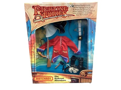 Lot 373 - Matchbox Fighting Furies Adventure outfits including The Captain Blood, The Hooded Falcon (x2), The Spanish Main, The King FunWarrior, The Redcoat & The One Eyed Sailor (x2) (8 total)