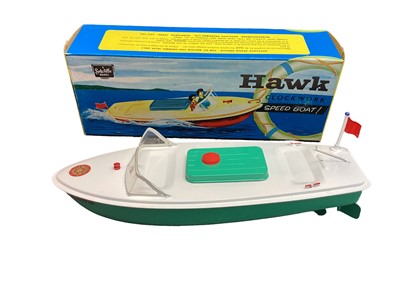 Lot 375 - Sutcliffe metal clockwork models including  Hawk Speed Boat & Commodore Cruiser, boxed (2)