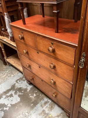 Lot 1235 - Victorian chest of two short and three long drawers, 93cm wide, 45.5cm deep, 105.5cm high