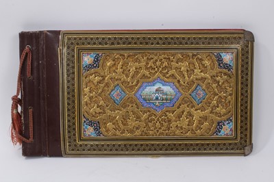 Lot 1054 - Decorative Indian lacquered and gilt and enamel mounted photo album