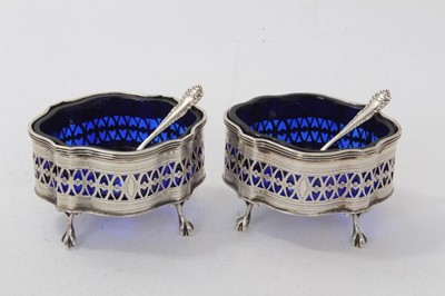 Lot 613 - Pair of Chester silver salts