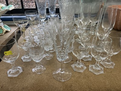 Lot 19 - Set of six Waterford crystal glass, Waterford vase and other cut glass