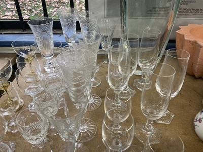 Lot 19 - Set of six Waterford crystal glass, Waterford vase and other cut glass