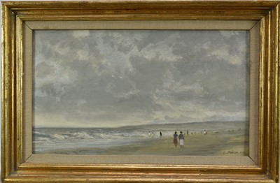 Lot 1360 - *Edward Dawson (1941-1999) oil on board - 'Grey Day, Alnmouth'