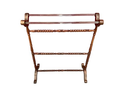 Lot 1684 - Unusual 19th century mahogany towel rail with glass rails