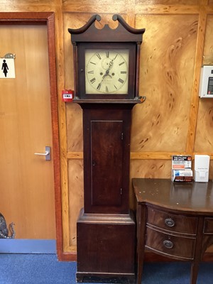 Lot 1356 - Antique oak longcase clock