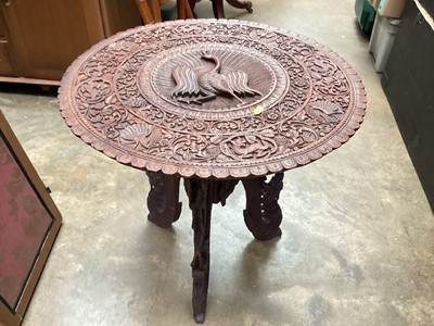 Lot 1248 - Eastern carved occasional table, 63cm diameter