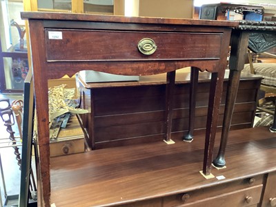 Lot 1252 - Nineteenth century mahogany side table with single drawer on square taper legs