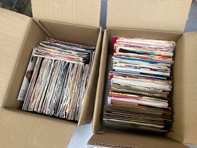 Lot 391 - Four boxes of mixed single records including The Cure, Little Richard, Locks-Lee and The Pet Shop Boys