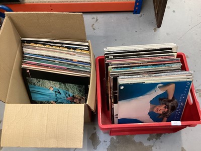 Lot 393 - Two boxes containing a selection of LP records and 12 inch singles including Ace of Base, Bob Marley, Israel Vibration, Toots and The Maytals, Byron Lee and Dragonaires and Jimi Hendrix etc