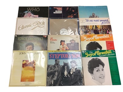 Lot 2239 - Two boxes of LP records including Freddie King, Stevie Ray Vaughan, Albert King, Georgie Fame and some classical albums