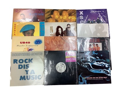 Lot 2240 - Two boxes of LP records and 12 inch singles including The Maytals, The Upsetters, The Chiffons, East 17, Frankie Paul, Shinehead and Nu Colours