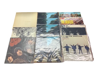 Lot 2242 - Vintage case containing Beatles LPs including White Album- No. 0012159, multiple copies of early albums and spare sleeves. (Some condition issues but a unique opportunity to acquire this range with...